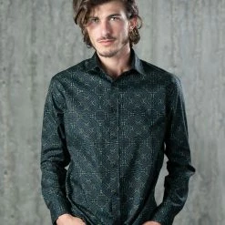 Seed Of Life - "Hexit" LS Premium Button Up Men 16 Seed Of Life -