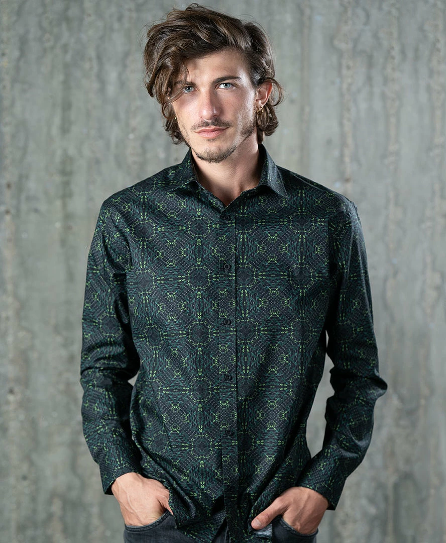 Seed Of Life - "Hexit" LS Premium Button Up Men 6 Seed Of Life - "Hexit" LS Premium Button Up Men