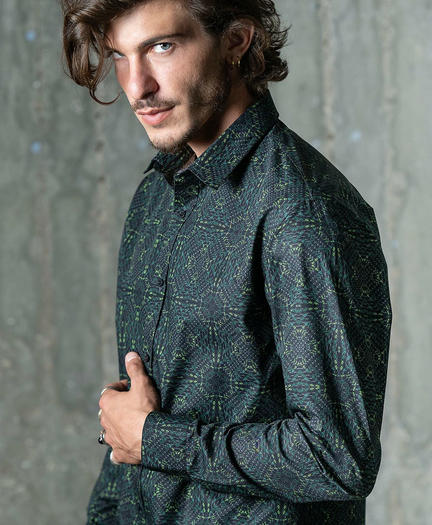 Seed Of Life - "Hexit" LS Premium Button Up Men 3 Seed Of Life - "Hexit" LS Premium Button Up Men