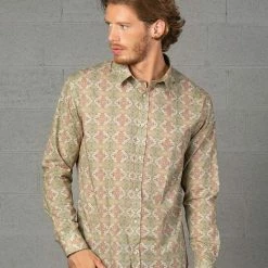 Seed Of Life - "Shipibo Kené" LS Premium Button Up Men 12 Seed Of Life -