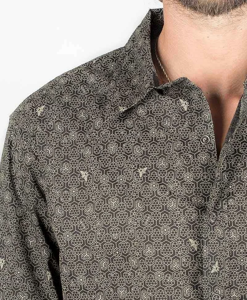 Seed Of Life - "Beez" LS Button Up - Black Men 4 Seed Of Life - "Beez" LS Button Up - Black Men
