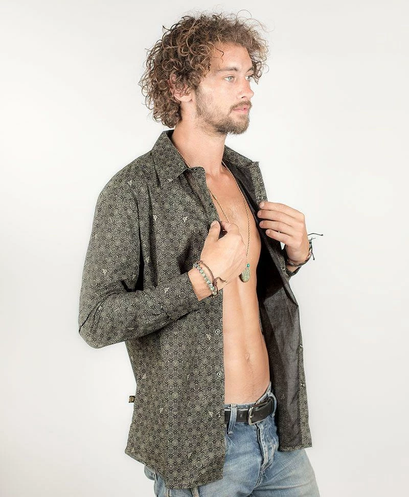 Seed Of Life - "Beez" LS Button Up - Black Men 7 Seed Of Life - "Beez" LS Button Up - Black Men