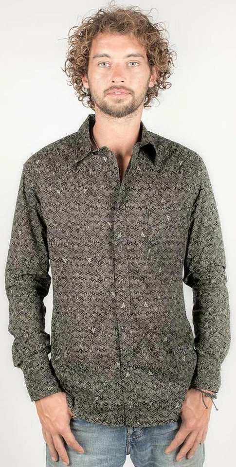 Seed Of Life - "Beez" LS Button Up - Black Men 3 Seed Of Life - "Beez" LS Button Up - Black Men