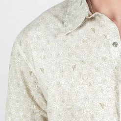 Seed Of Life - "Bees" LS Button Up - White