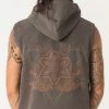 Men Seed Of Life - Anahata Hooded Vest ➟ Olive