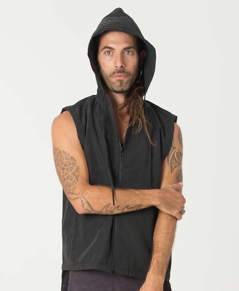 Seed Of Life - Sikuli Hooded Vest ➟ Black Men 7 Seed Of Life - Sikuli Hooded Vest ➟ Black Men