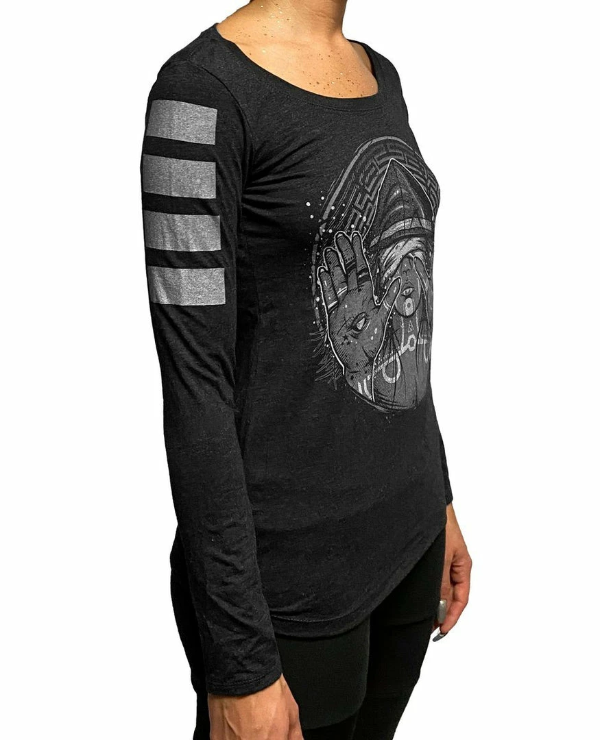 First Earth - Seer Long Sleeve Women's T-SHIRT Charcoal 5 First Earth - Seer Long Sleeve Women's T-SHIRT Charcoal