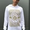 Rythmatix - ETERNAL TIME LONG SLEEVE Hooded White T-SHIRT Men