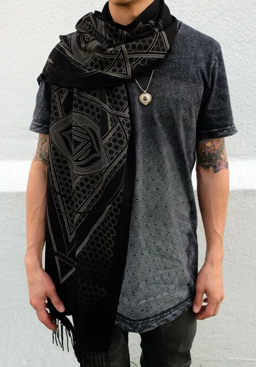 Rythmatix - Third Eye Shawl - Black Men 3 Rythmatix - Third Eye Shawl - Black Men