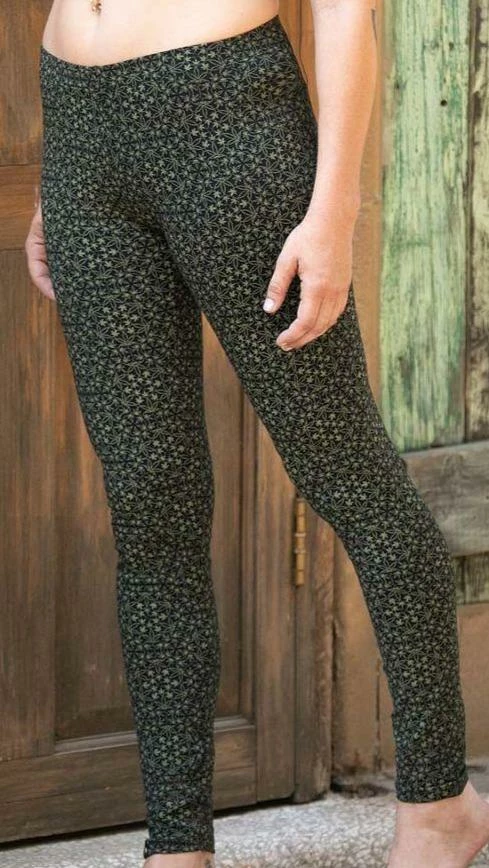 Seed Of Life - Hempi (Cannabis) Leggings - Black 3 Seed Of Life - Hempi (Cannabis) Leggings - Black